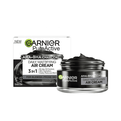 Garnier Pure Active AHA+BHA Charcoal Daily Mattifying 3-In-1 Air Cream
