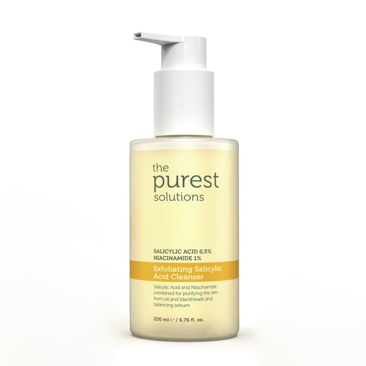 ‏The purest solutions salicylic acid 0.5% + niacinamide 1%   غسول السالسليك اسيد والنايسينامايد من ذا بيورست للبشرات الدهنية والمختلطة