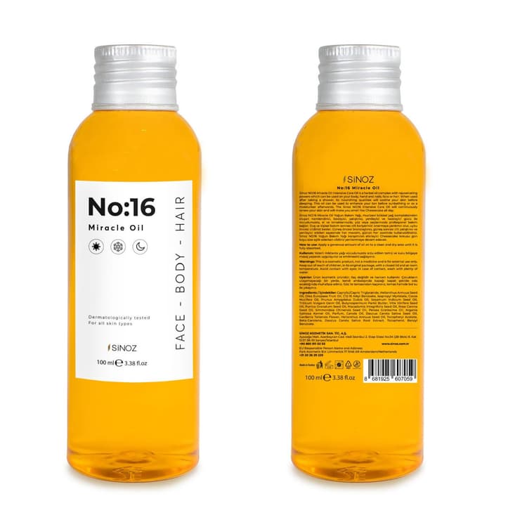 زيت ميراكل للعناية المركزة بالجسم Sinoz Miracle No:16 Oil Face & Body & Hair